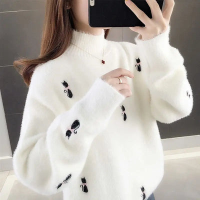 Kitty l Fluffy Kattunger Turtleneck